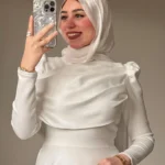 فستان ماتيريال شمواه أبيض