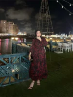 Red dress chiffon - Image 3