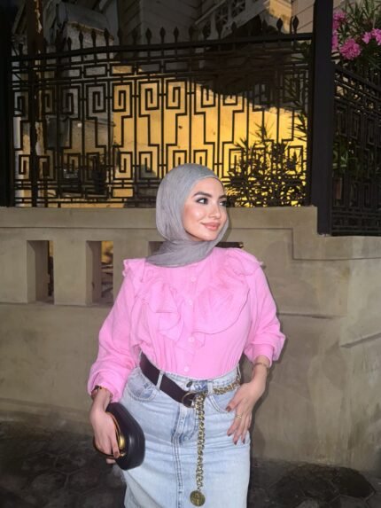 Pink crinkle blouse 🌸